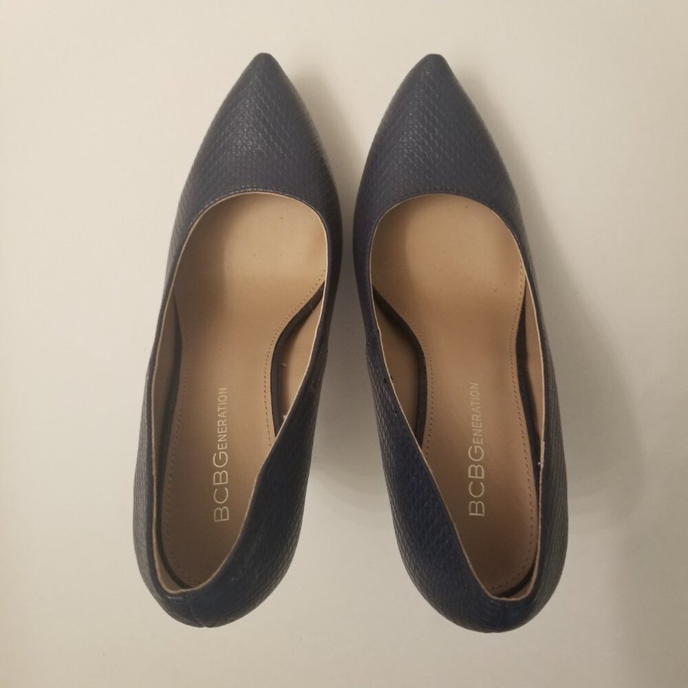 Bcbgeneration Navy Blue Snakeskin Pattern Stilett… - image 2